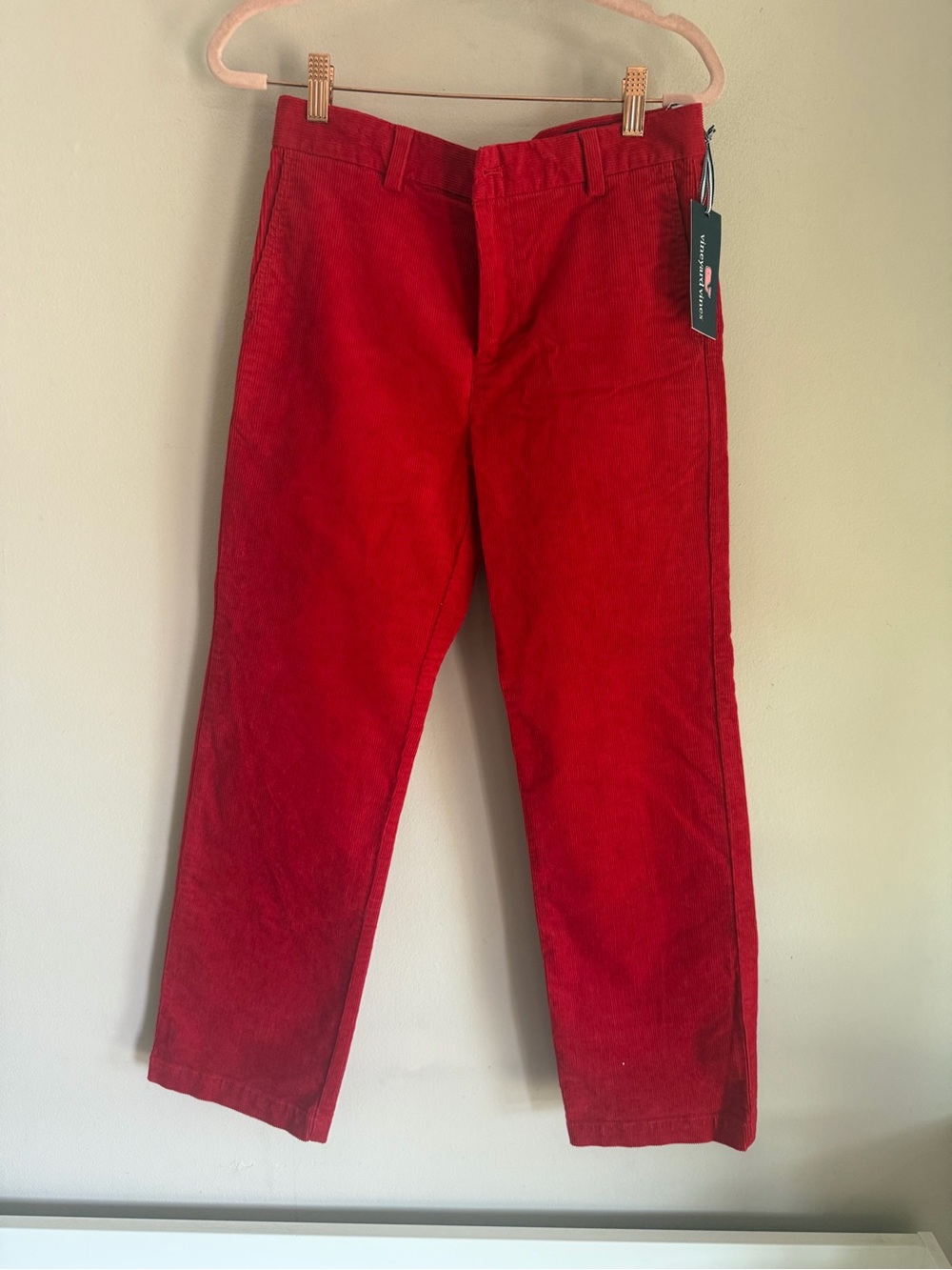 Vineyard Vines Boys 16 Red Corduroy Breaker Pants NWT Preppy Holiday Christmas
